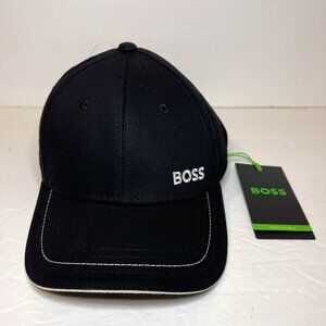 NWT BOSS Cotton-Twill Cap With BOSS logo/branded adjustable closure, Black Color